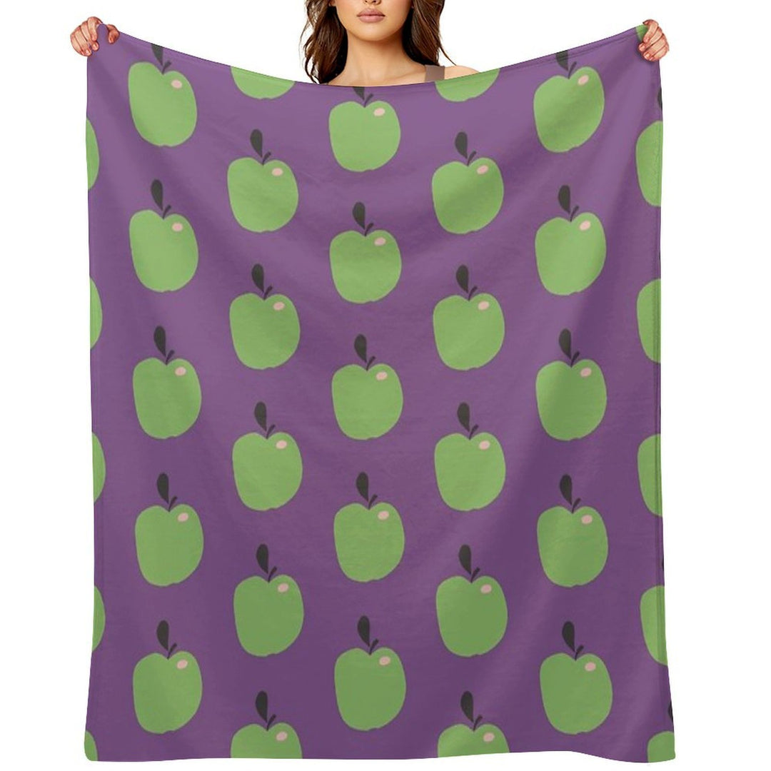 Green Apples  Edible Garden  Abstract Fruit Pattern Anti-pilling Throw Blanket