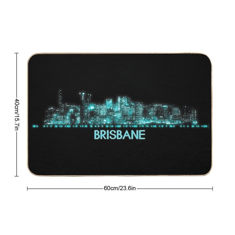 Brisbane Skyline  High-Traffic Bath Mat