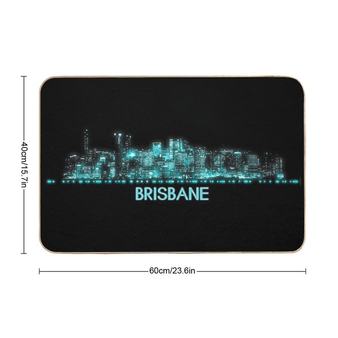 Brisbane Skyline  High-Traffic Bath Mat