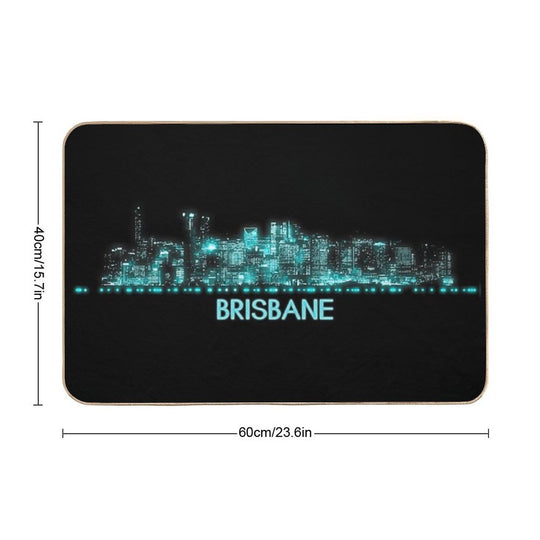 Brisbane Skyline  High-Traffic Bath Mat