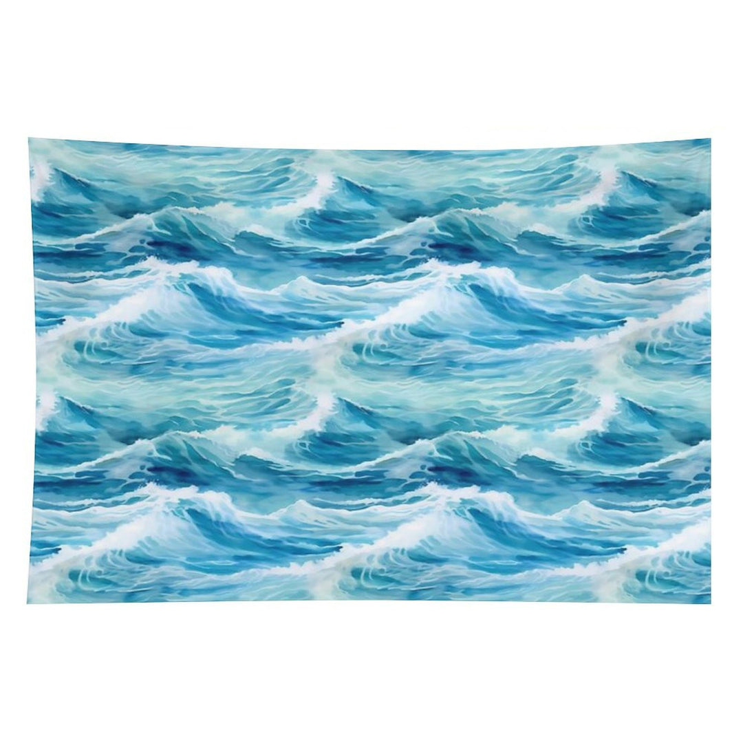 Sea Waves Watercolor Pattern #5 Tapestry