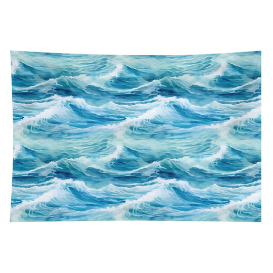Sea Waves Watercolor Pattern #5 Tapestry