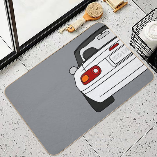 Mazda Miata MX-5 Rearview White Color  Repositionable Bath Mat