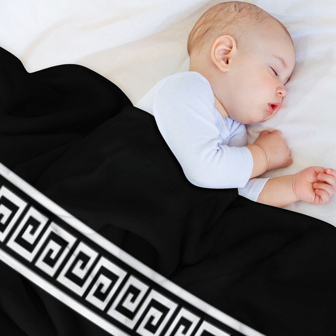 Greek Geometric Pattern Compact Throw Blanket