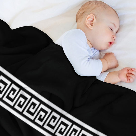 Greek Geometric Pattern Compact Throw Blanket