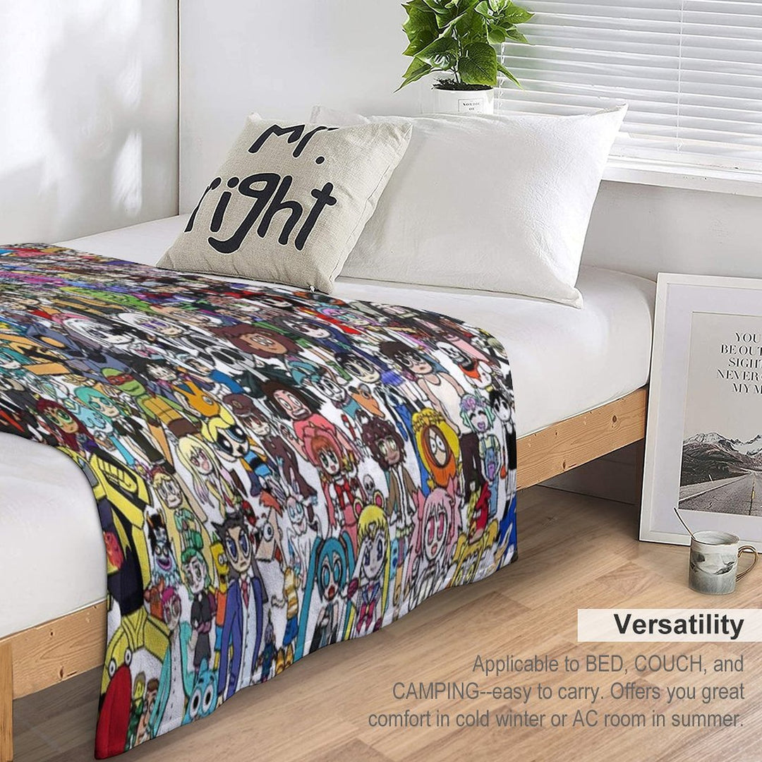 Fandoms Unite 241 Character Collage Travel-friendly Throw Blanket