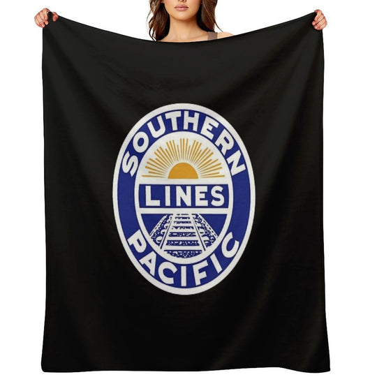 Vintage Southern Pacific Lines Railroad Compact Throw Blanket