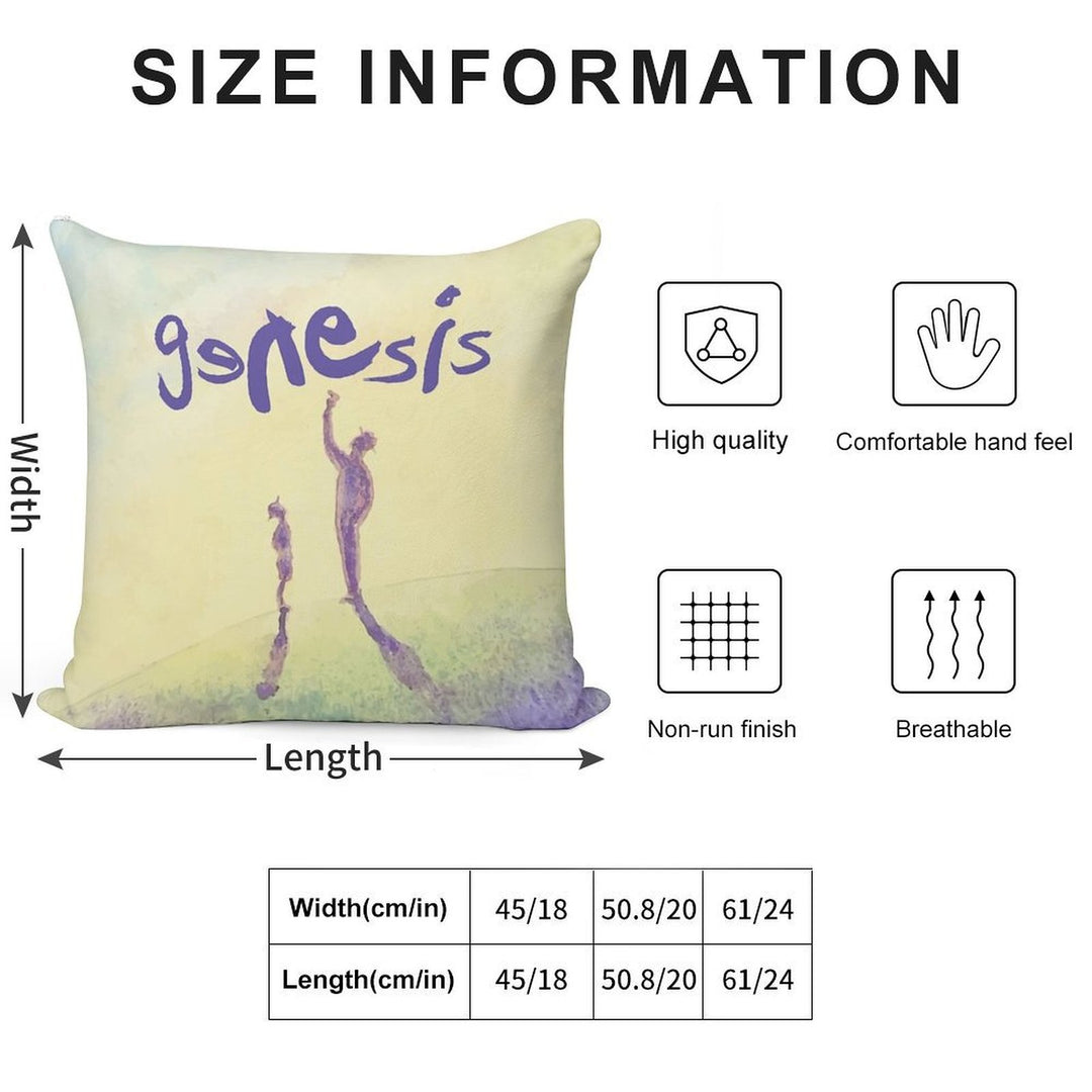 Genesis The Band Soft Hidden Zipper Throw Pillow