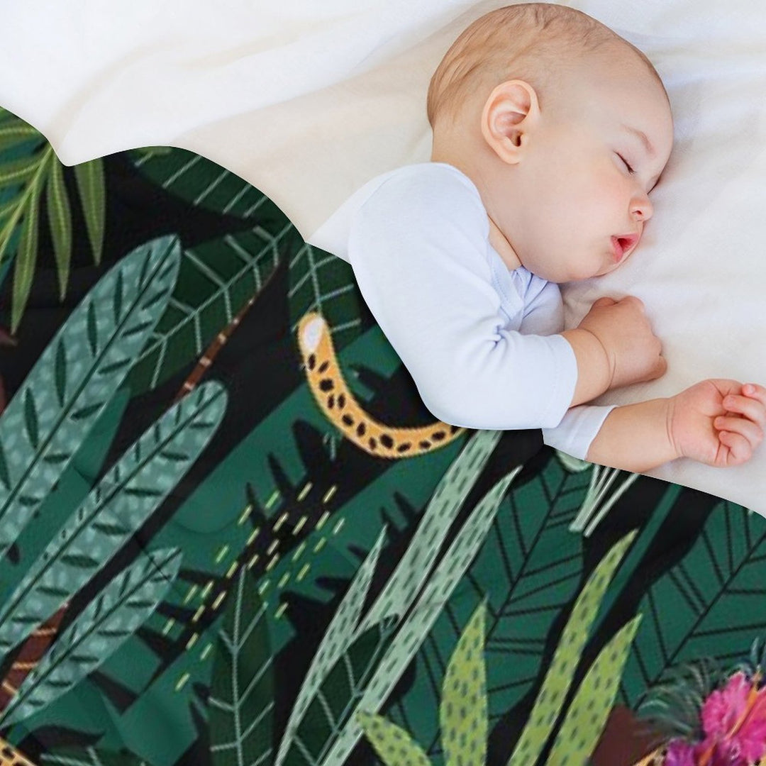 Tropical Cheetah Print Sustainable Throw Blanket