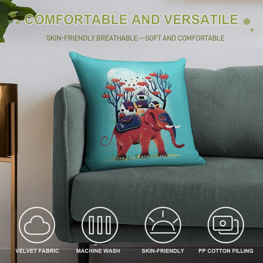 A Colorful Ride Soft Luxury Feel Throw Pillow