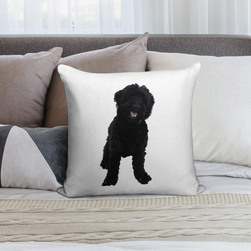 Black Goldendoodle Soft Ultra-Soft Texture Throw Pillow