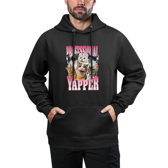 Professional Yapper Goofy Ahh Funny Cat Meme Ironic Cringe Moisture-Wicking Hoodie