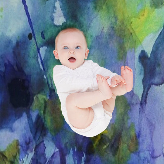 Watercolor in Purple And Green Durable Throw Blanket