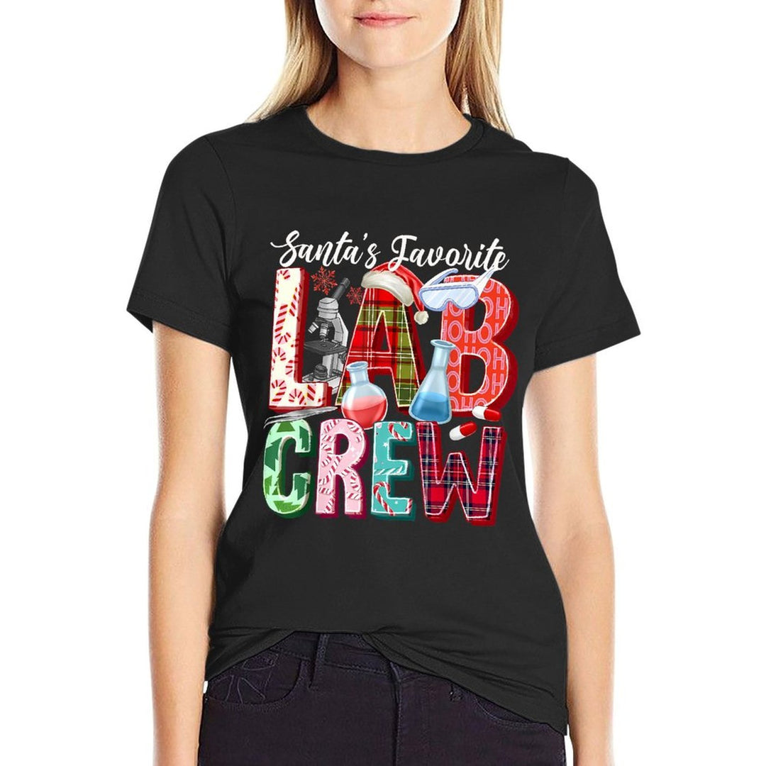 Santas Favorite Lab Crew Christmas Laboratory Technician  Graphic-printed T-Shirt