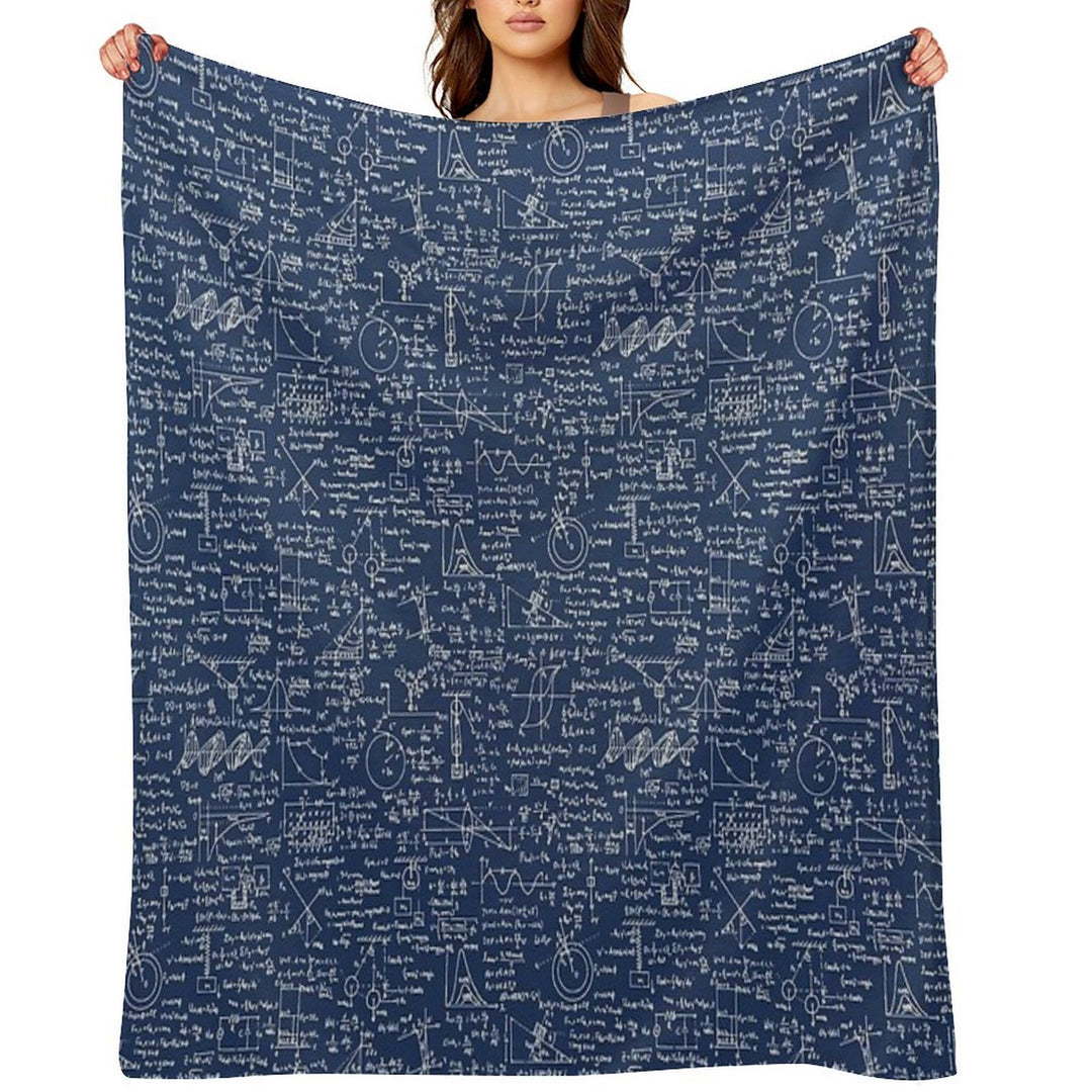 Physics Equations  Navy Sustainable Throw Blanket