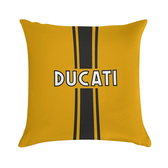 Retro Ducati Graphic Soft Reinforced Edging Throw Pillow