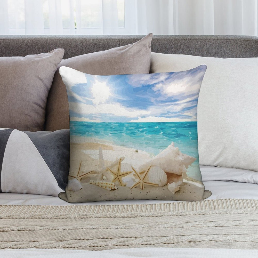 Seashells on The Beach Soft Anti-Pilling Throw Pillow
