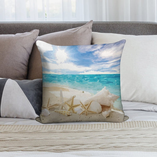 Seashells on The Beach Soft Anti-Pilling Throw Pillow