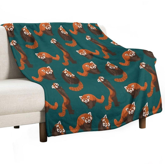 RED PANDA PATTERN All-season Throw Blanket