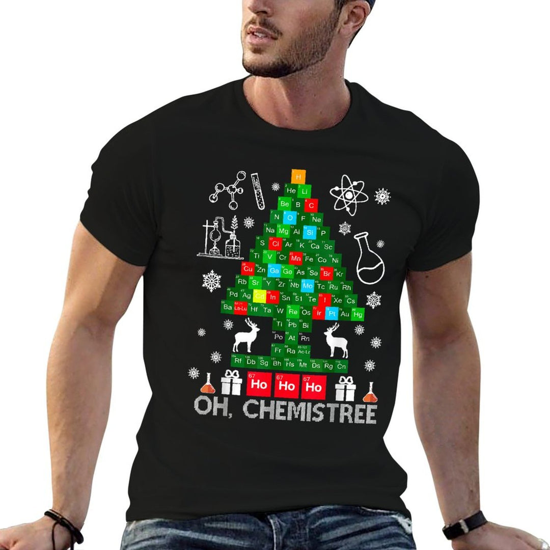 Oh Chemistree Scientist Chemical Christmas Xmas Teacher  Lightweight T-Shirt