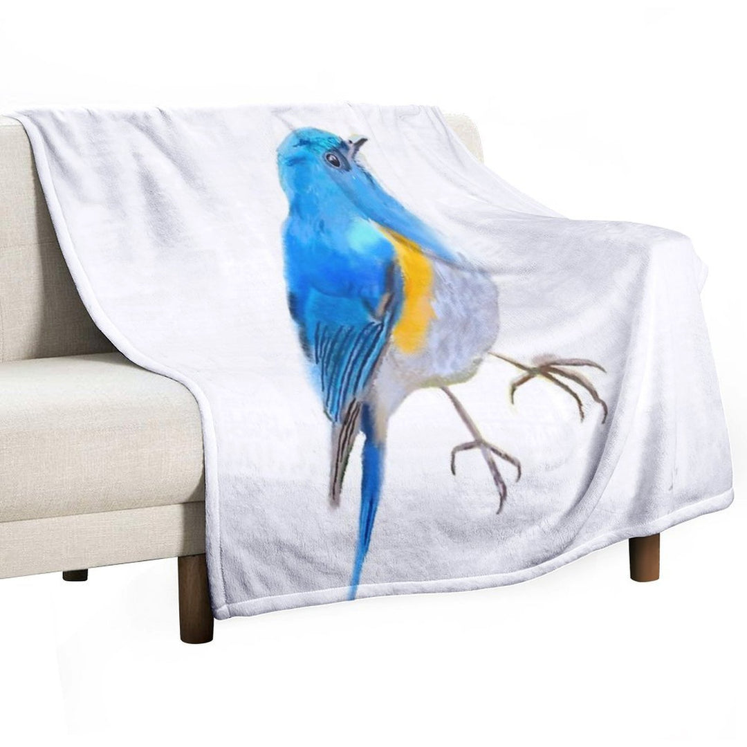 Red-flanked Bluetail Velvety-soft Throw Blanket