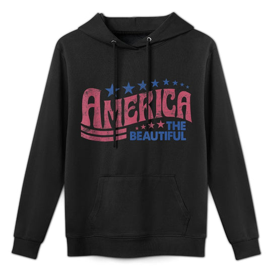 America The Beautiful Retro Vintage American 4th Of July Adjustable Hood Hoodie