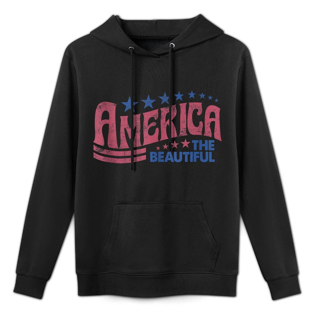 America The Beautiful Retro Vintage American 4th Of July Customizable Surface Hoodie