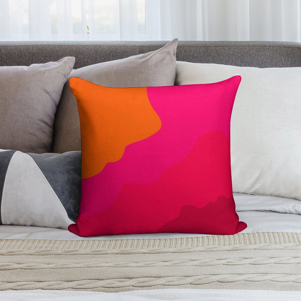 Hot Pink to Orange Soft Skin-Friendly Throw Pillow