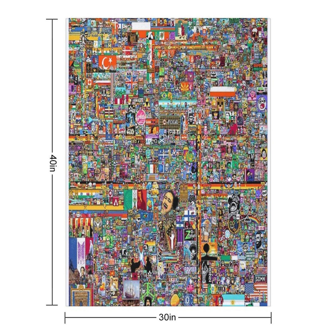 Reddit Place Rplace Sustainable Throw Blanket