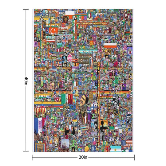 Reddit Place Rplace Sustainable Throw Blanket