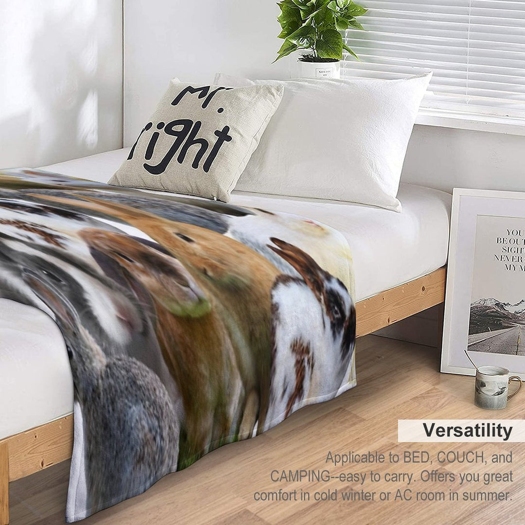 Cute Rabbitsbunnies All-season Throw Blanket