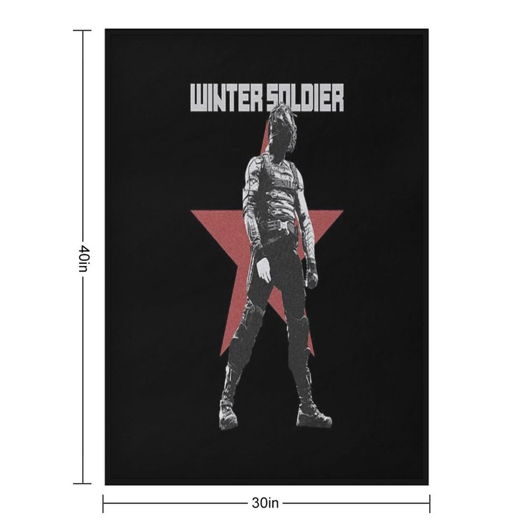 Bucky Barnes The Winter Soldier Red Star Original Print  Dark Ver. Easy Care Throw Blanket