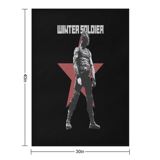 Bucky Barnes The Winter Soldier Red Star Original Print  Dark Ver. Easy Care Throw Blanket