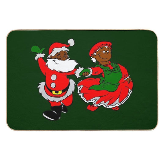 Black Santa Mrs Claus  Versatile Bath Mat