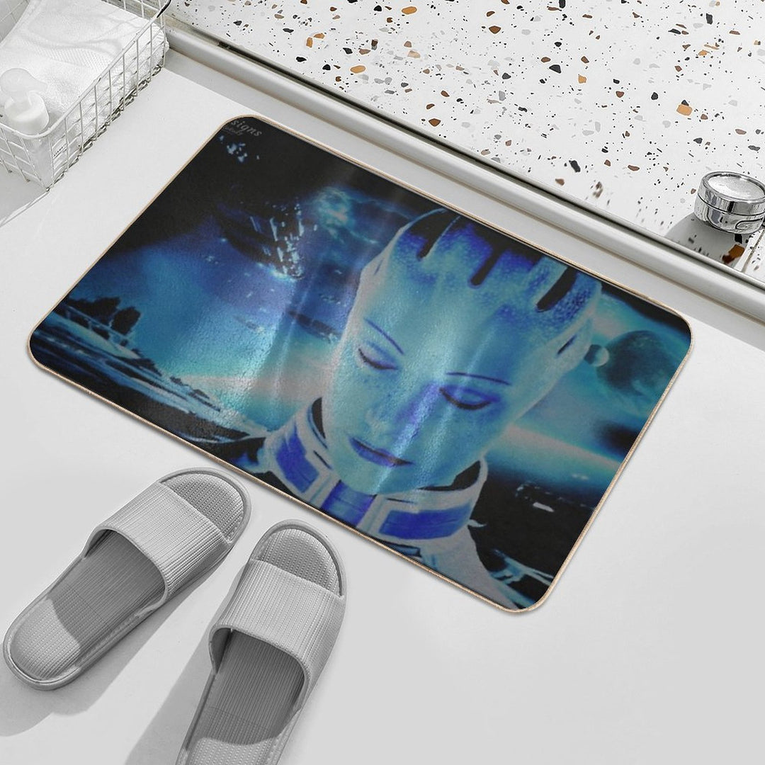 Mass Effect Liara T'Soni Digital Flag Painting  High-Traffic Bath Mat
