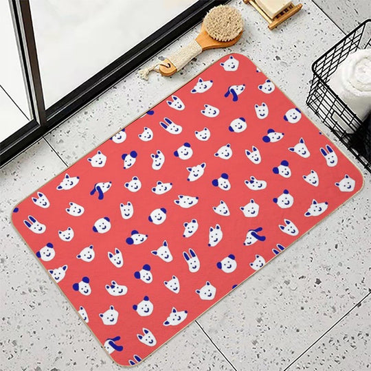 Cuties in Red  Rapid-Drying Bath Mat