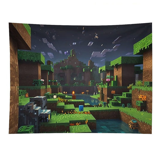 Minecraft Night Tapestry