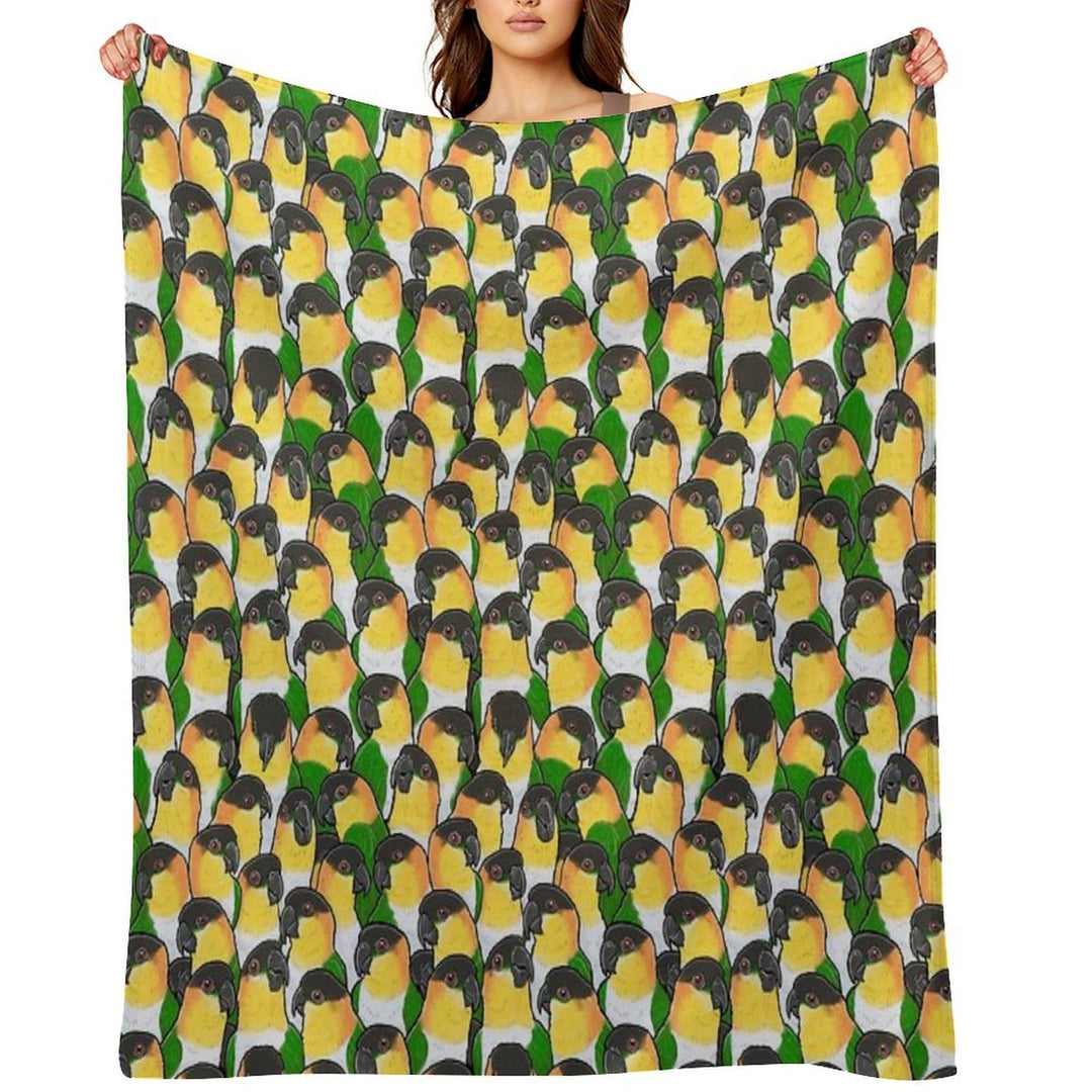 Black-headed Caique Parrots Eco-conscious Throw Blanket