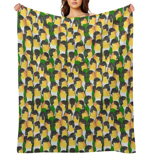 Black-headed Caique Parrots Eco-conscious Throw Blanket