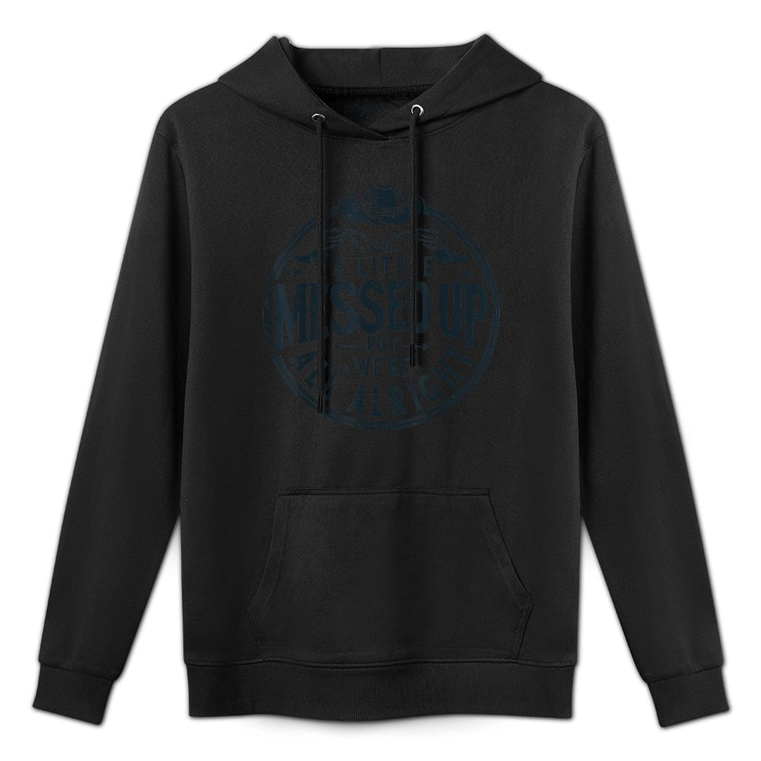 Little Messed Up But Were All Alright Western Retro Shrink-Resistant Hoodie