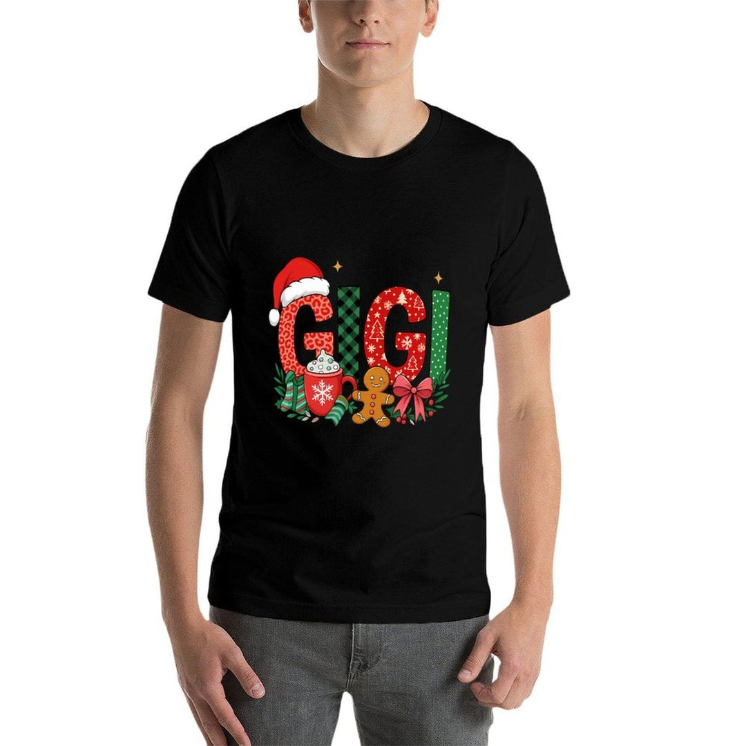 Gigi Christmas Hot Cocoa Gingerbread Holiday Grandma  Oversized Silhouette T-Shirt
