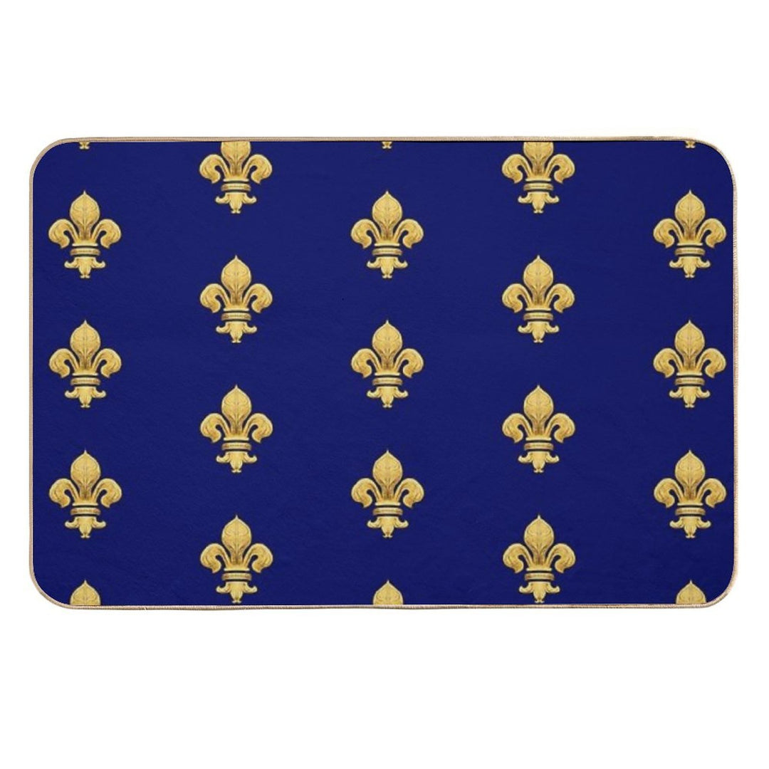 Royal Fleur De Lys Blue  Dirt-Trapping Bath Mat