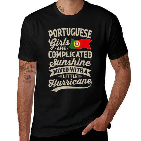 Portuguese Girls Funny Portugal Women  Rolled Sleeves T-Shirt