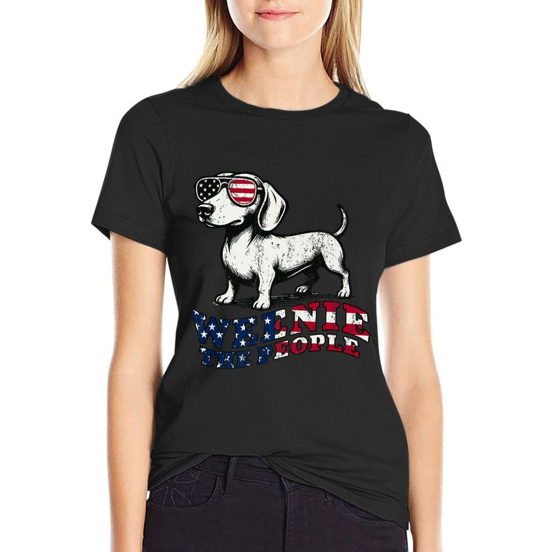 Weenie The People Dachshund 4th of July Patriotic Funny Premium  Vintage-inspired T-Shirt
