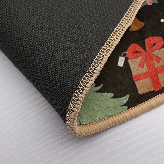 Jolly Holly Pattern  Slip-Resistant Bath Mat