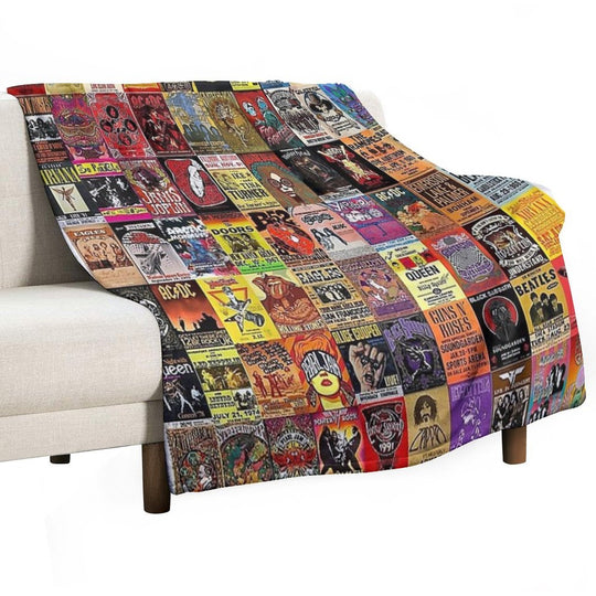 Rock Collage Easy Care Throw Blanket