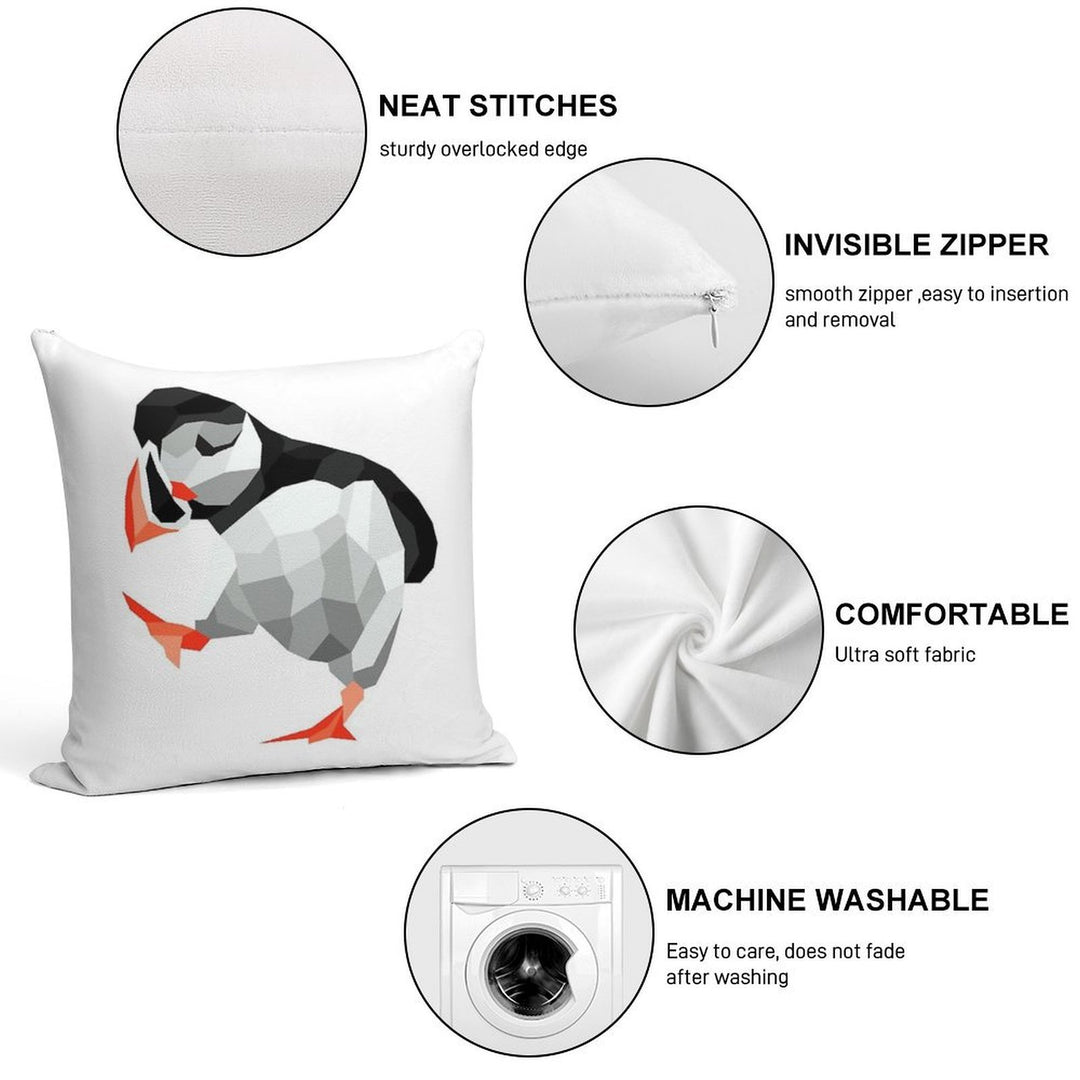 Shubie Dancing Puffin Soft Washable Throw Pillow