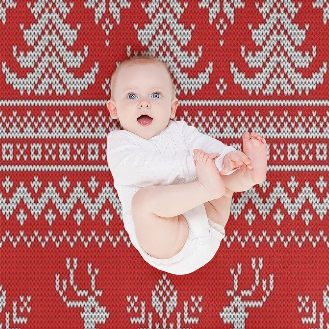 Red Christmas Knit Versatility Throw Blanket