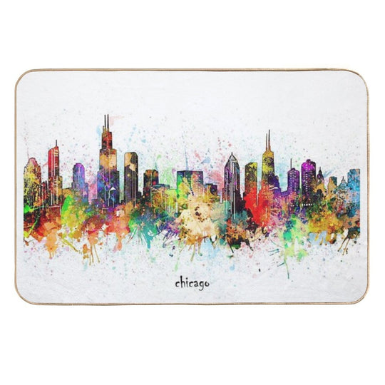 Chicago Skyline  Easy To Clean Bath Mat