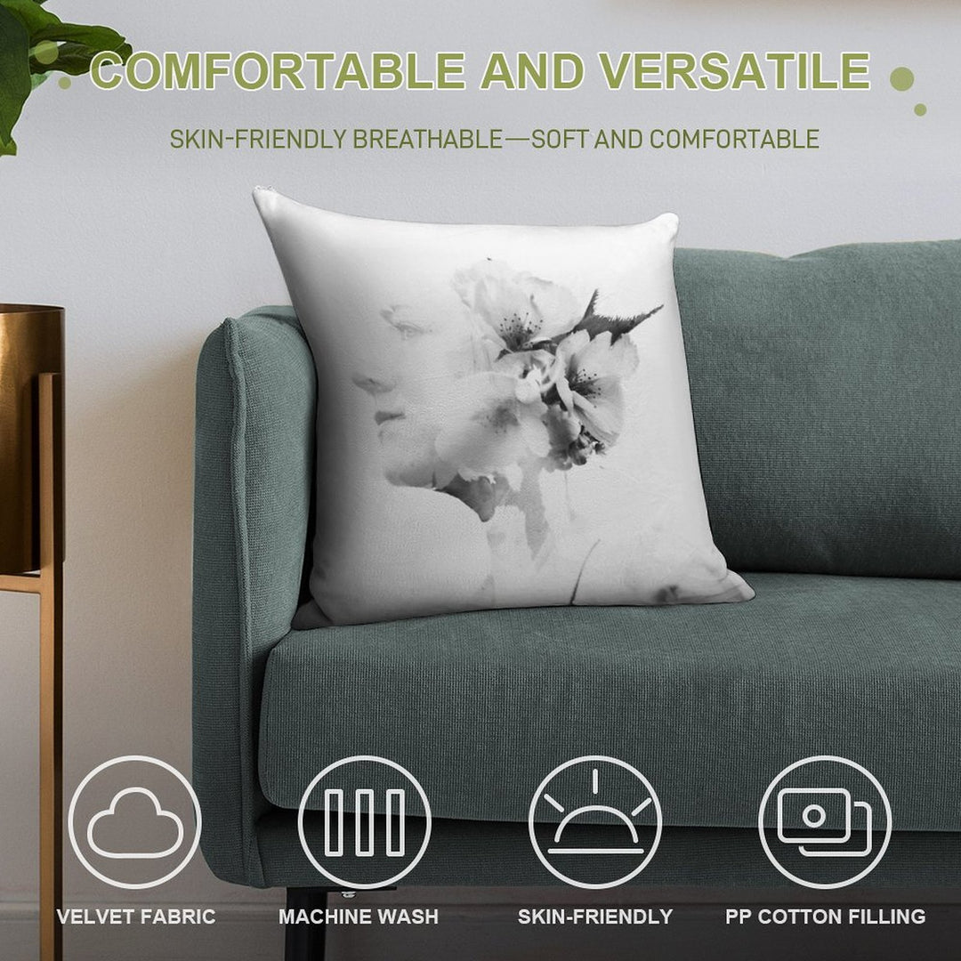 Fine Art, Double Exposure Soft Easy Maintenance Throw Pillow